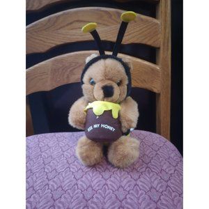 "Be My Honey"  preferred plush brown bear with honey pot 11 inch